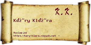 Kéry Klára névjegykártya