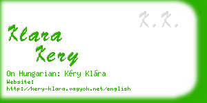 klara kery business card